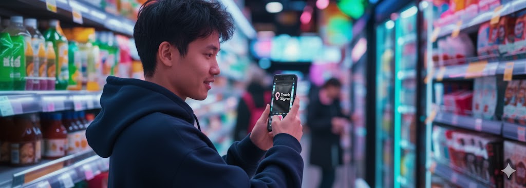 Productos en góndolas Track Signe