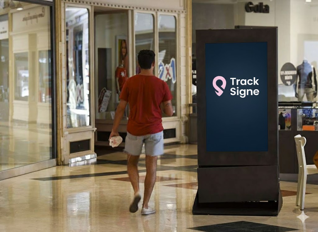 Pantallas digitales INDOOR en shopping Track Signe